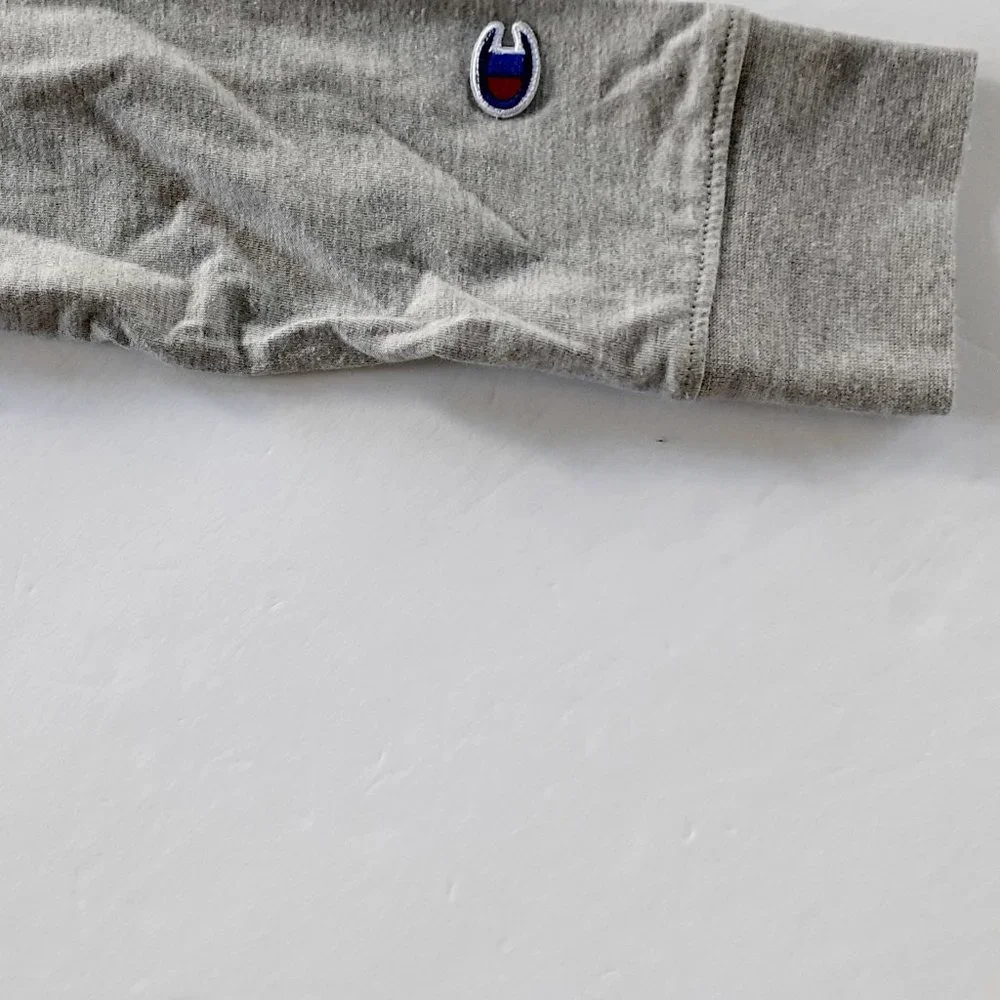 Champion Boys T-Shirt Gray Hoodie Long Sleeve Medium